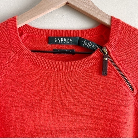 Lauren‎ Ralph Lauren Cashmere Wool Blend Crewneck Sweater in Red, Size Small - Picture 2 of 9